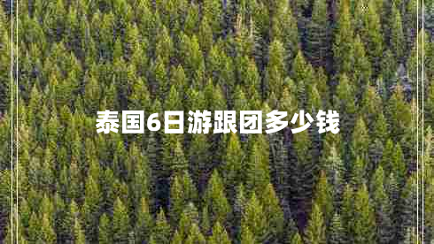 泰國6日游跟團(tuán)多少錢