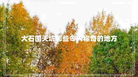 大石圍天坑哪些令人稱(chēng)奇的地方