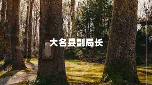 大名縣副局長(cháng)