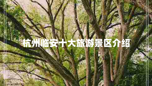杭州臨安十大旅游景區介紹