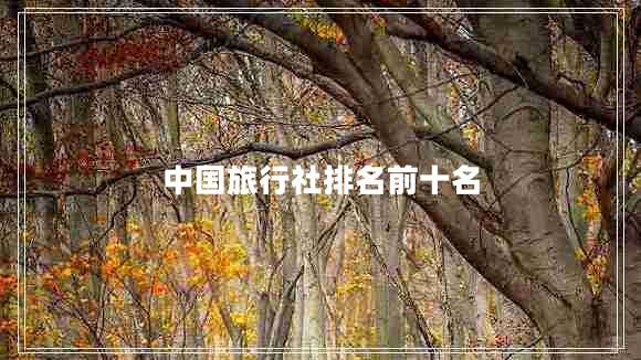 中國旅行社排名前十名