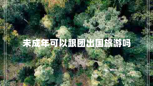 未成年可以跟團出國旅游嗎