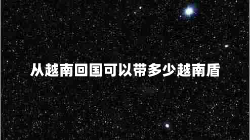 從越南回國可以帶多少越南盾