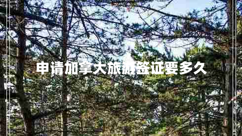 申請加拿大旅游簽證要多久