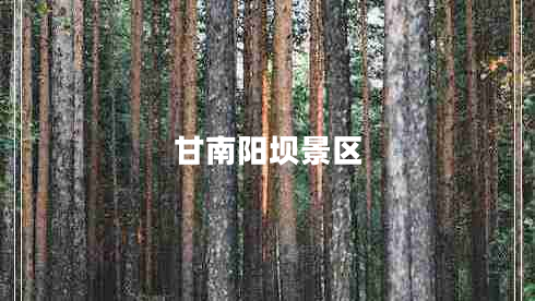 甘南陽(yáng)壩景區
