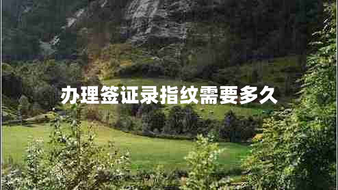 辦理簽證錄指紋需要多久