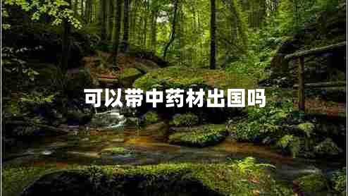 可以帶中藥材出國嗎