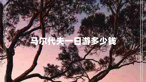 馬爾代夫一日游多少錢(qián)