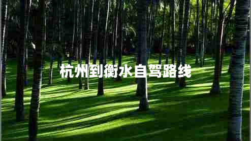 杭州到衡水自駕路線(xiàn)