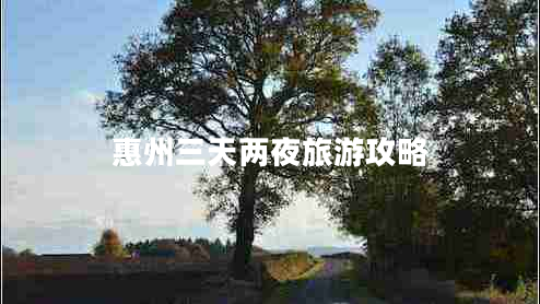 惠州三天兩夜旅游攻略