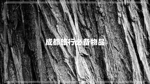 成都旅行必備物品