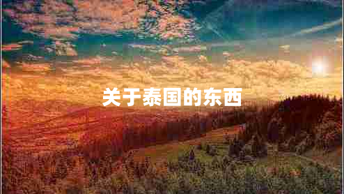 關(guān)于泰國的東西
