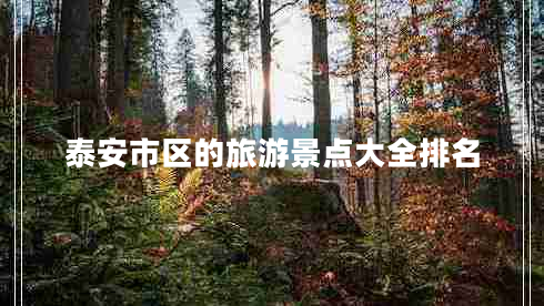 泰安市區的旅游景點(diǎn)大全排名