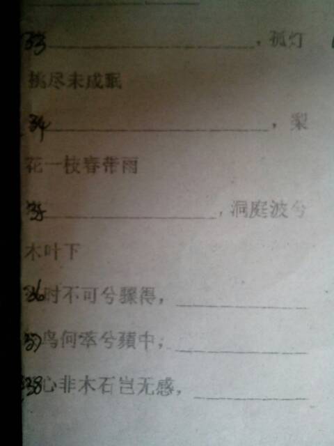 詩(shī)句,高二,必修,必備