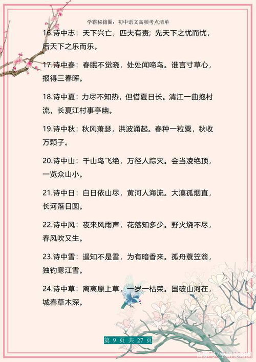 古詩(shī)句易錯字