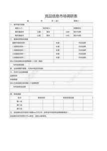 市場(chǎng)調查報告表格模板(市場(chǎng)調查報告模板)