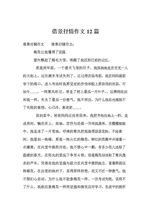 高中經(jīng)典抒情作文開(kāi)頭