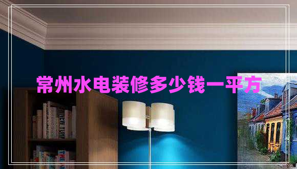 常州水電裝修多少錢(qián)一平方