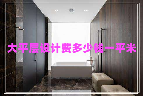 大平層設計費多少錢(qián)一平米