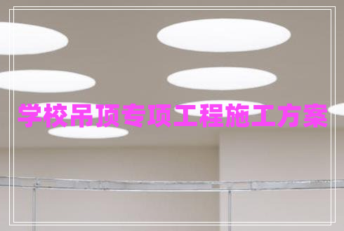 學(xué)校吊頂專(zhuān)項工程施工方案