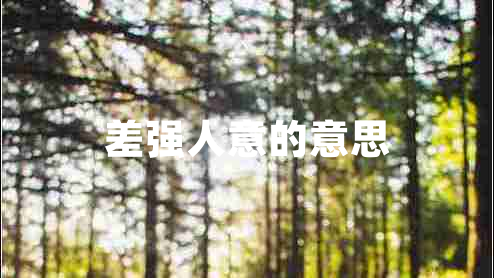 差強人意的意思