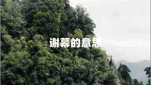 謝幕的意思