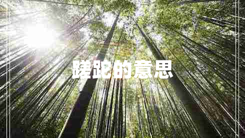 蹉跎的意思