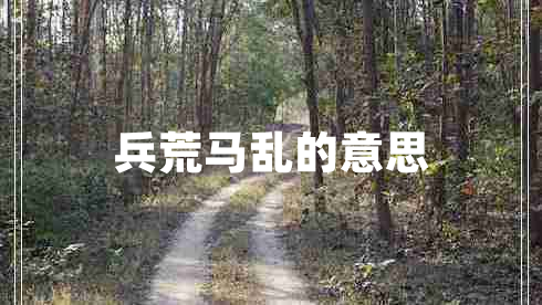 兵荒馬亂的意思