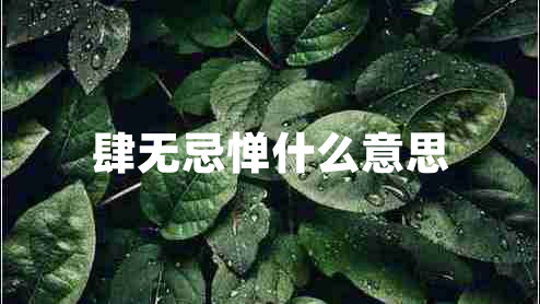 肆無(wú)忌憚什么意思