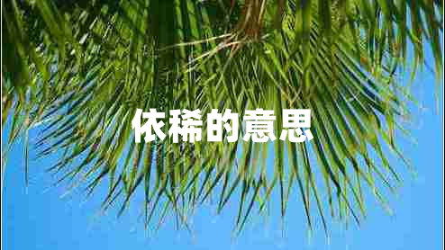 依稀的意思