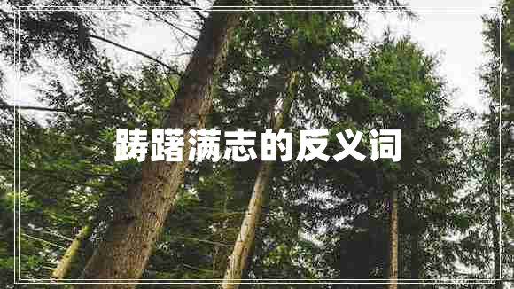 躊躇滿(mǎn)志的反義詞