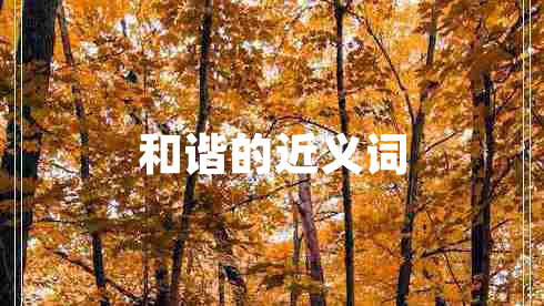 和諧的近義詞