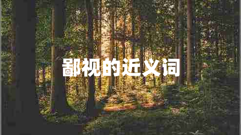 鄙視的近義詞