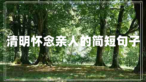 清明懷念親人的簡(jiǎn)短句子