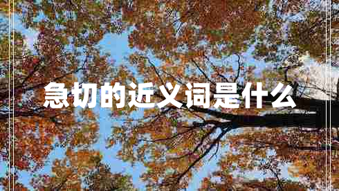 急切的近義詞是什么