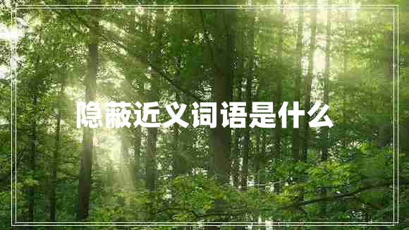 隱蔽近義詞語(yǔ)是什么