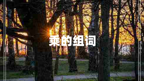 乘的組詞