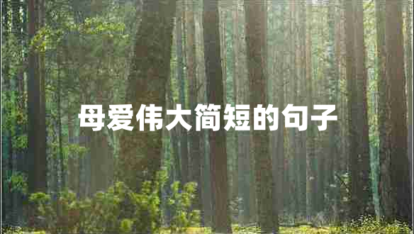 母愛偉大簡短的句子