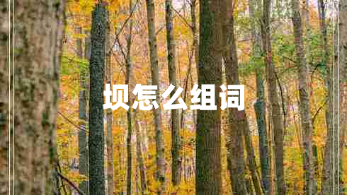 壩怎么組詞