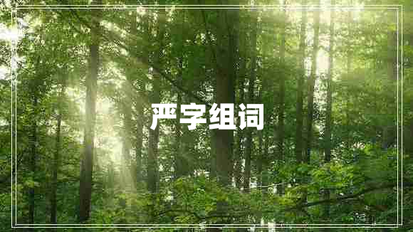 嚴字組詞