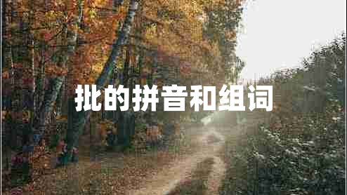 批的拼音和組詞