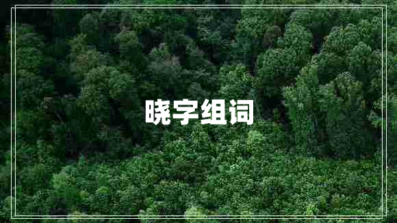 曉字組詞