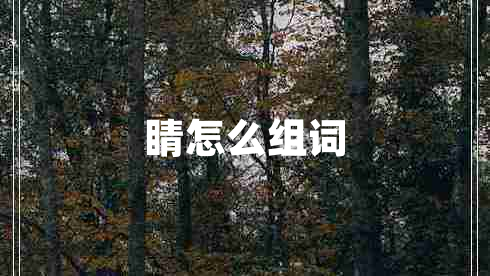 睛怎么組詞