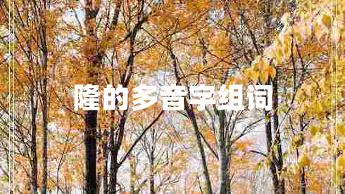 隆的多音字組詞