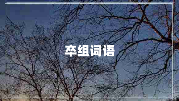 卒組詞語(yǔ)