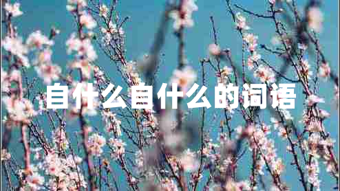 自什么自什么的詞語(yǔ)