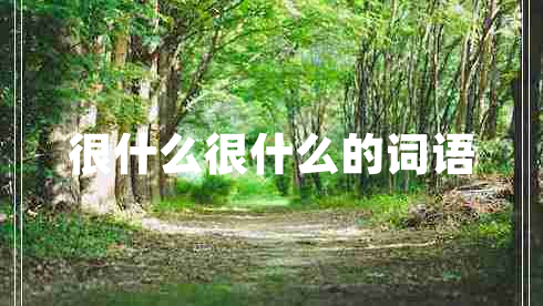 很什么很什么的詞語(yǔ)