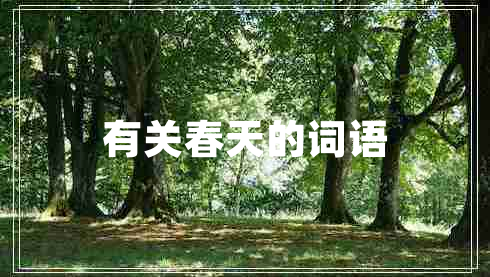 有關(guān)春天的詞語