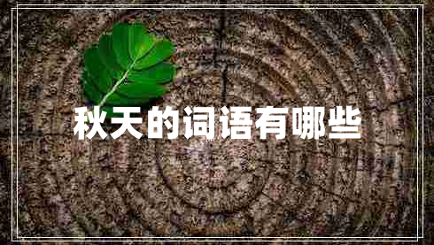 秋天的詞語(yǔ)有哪些
