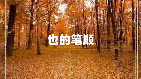 也的筆順